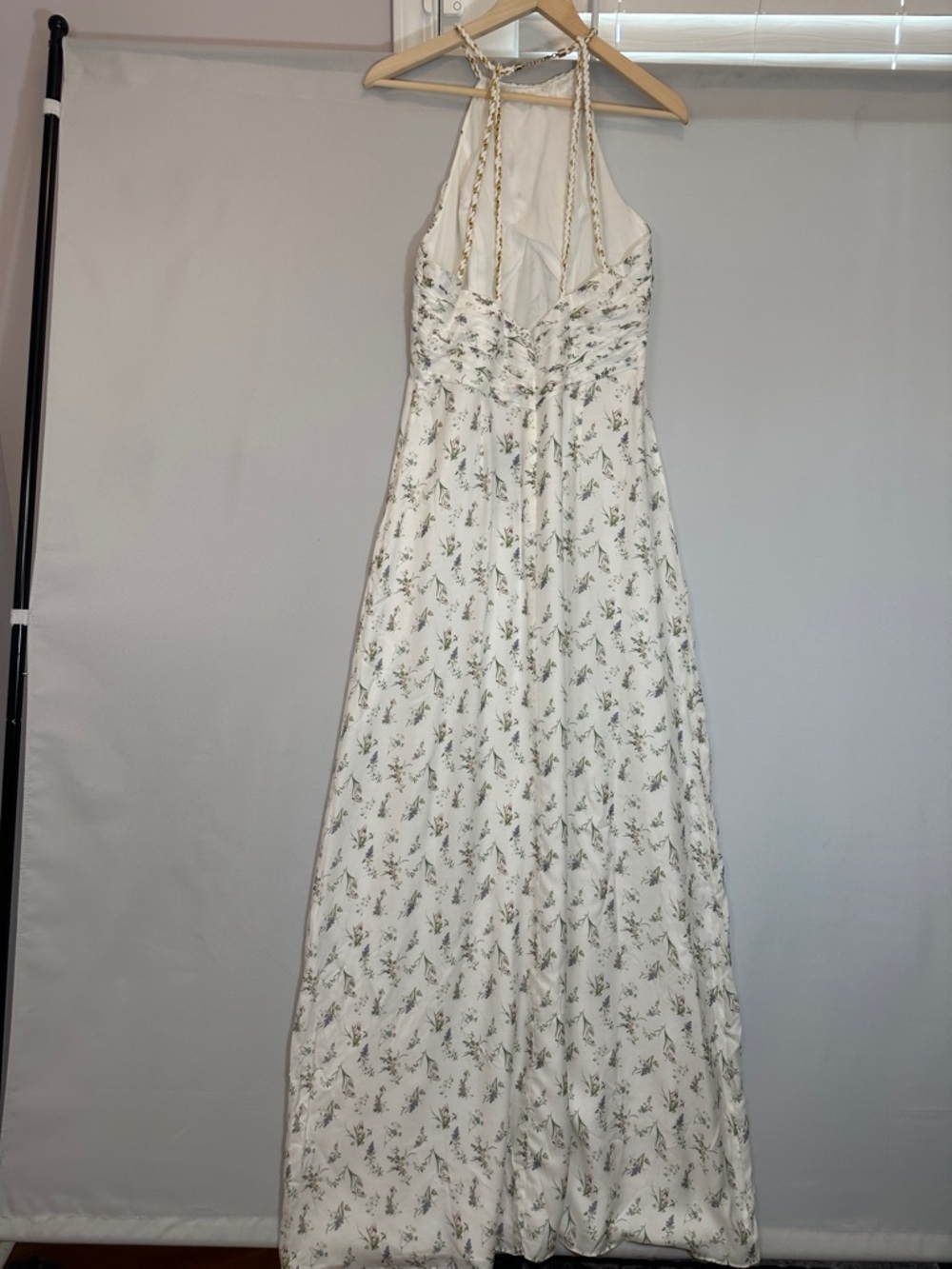 Rachel Zoe Olivia Grecian Goddess Gown Silk Blend Floral Halter Maxi Dress Sz 10 - Picture 2 of 8